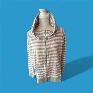 Calvin Klein Performance Women’s Cowl Neck Full Zip Pink and Gray Size 2X